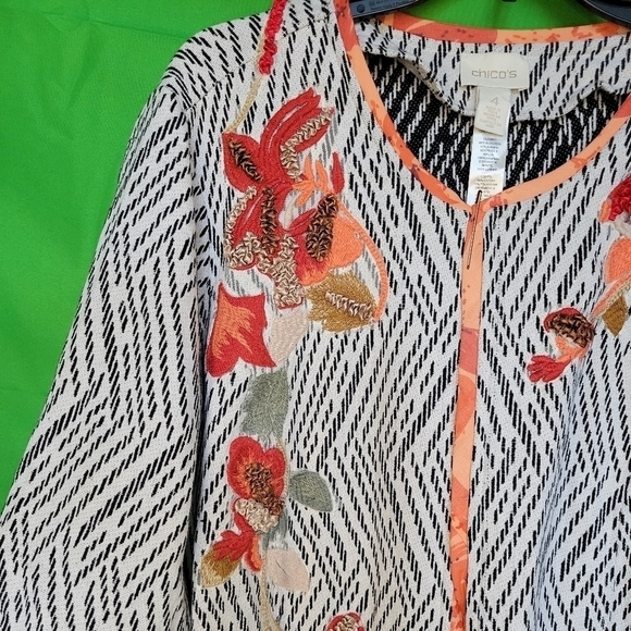 Chico's Artisan Applique women's Jacket - Picture 5 of 15
